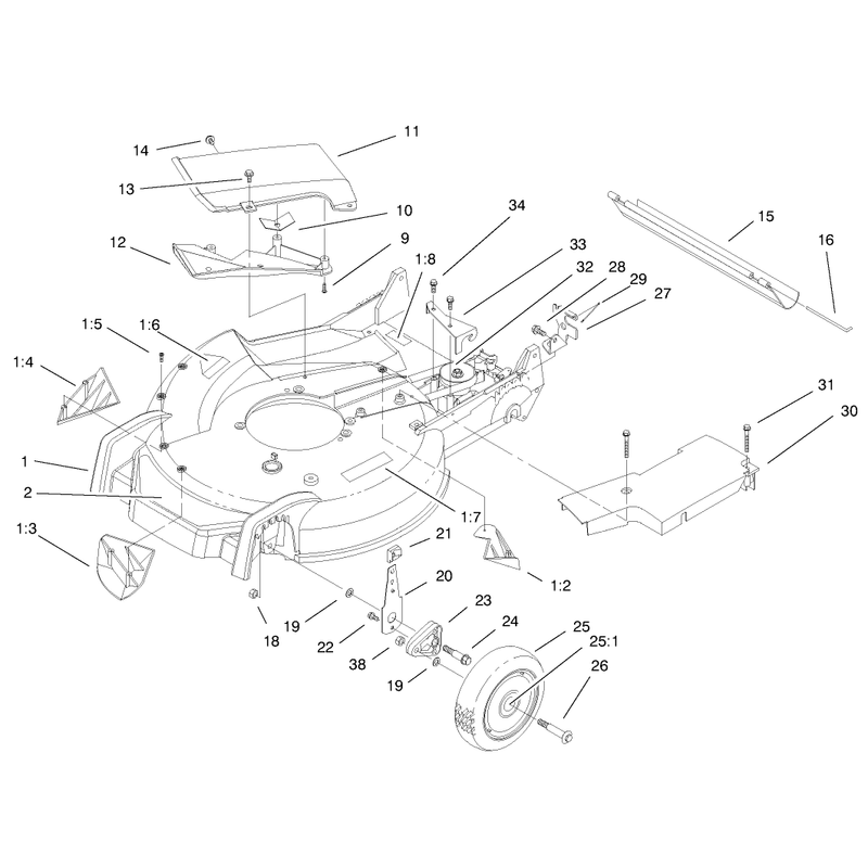 Housing Handle Bracket and Wheel Assembly