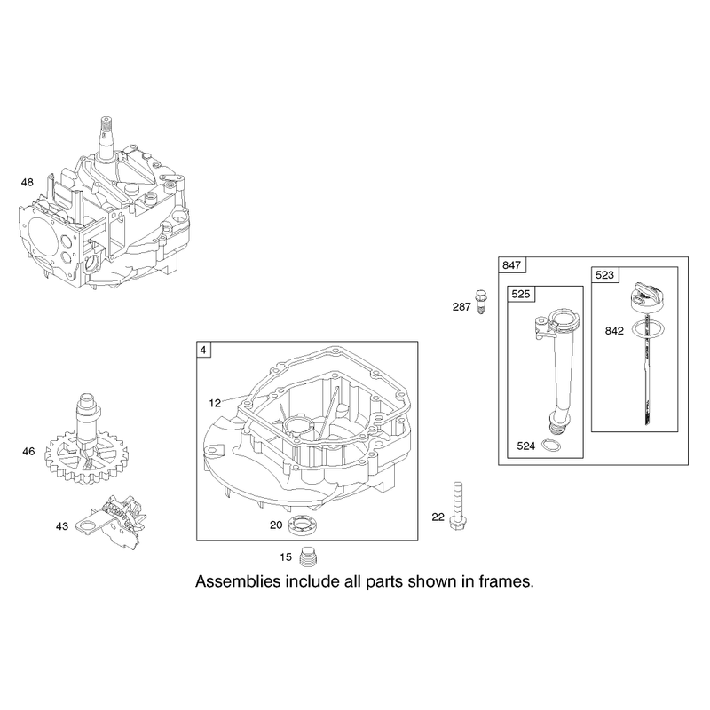 Crankcase Assembly Engine Briggs and Stratton Model 123K02-0114-E1