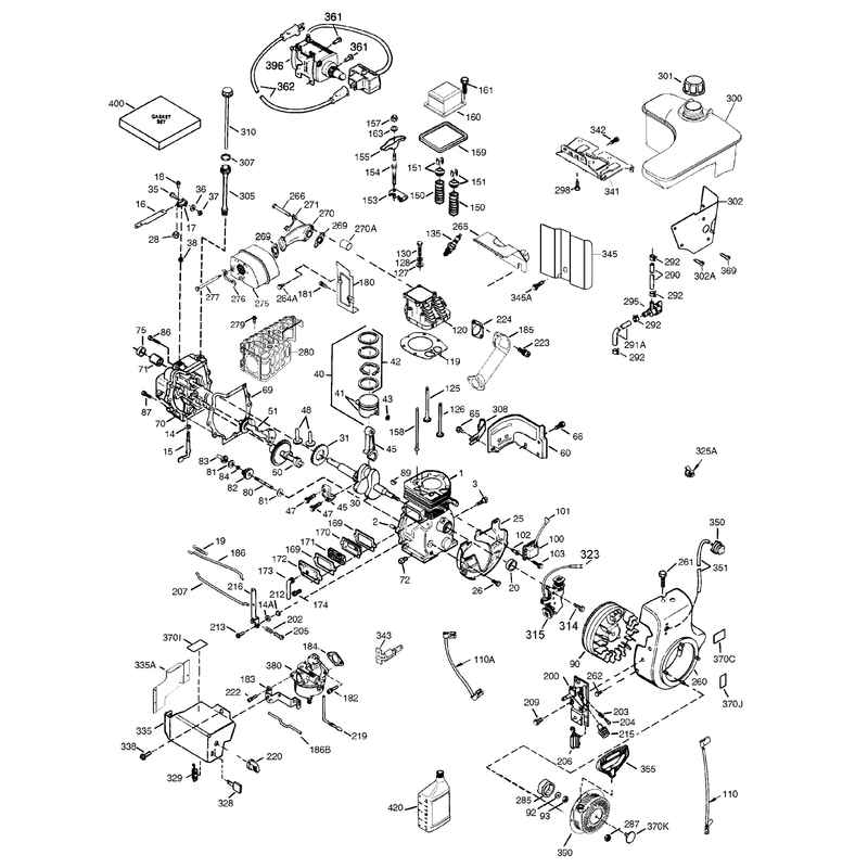Engine Assembly Ohsk130-223818b (only On: 38592)(continued)