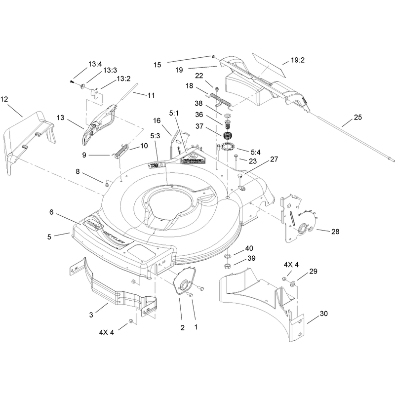 Deck Side Chute and Rear Door Assembly