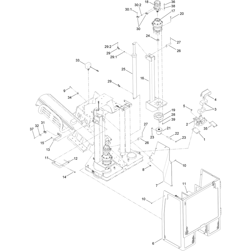 Planetary Rod Guide and Stakedown Cage Assembly