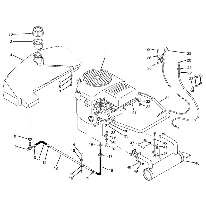 Engine and Fuel System Assembly