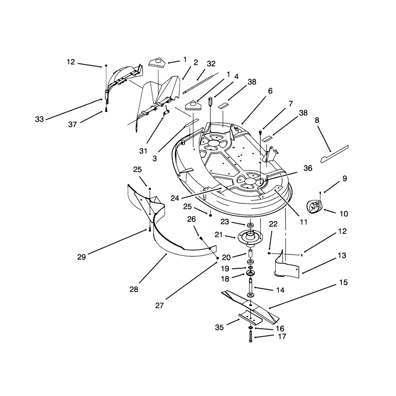 Housing and Spindle Assembly 38in Cutting Unit