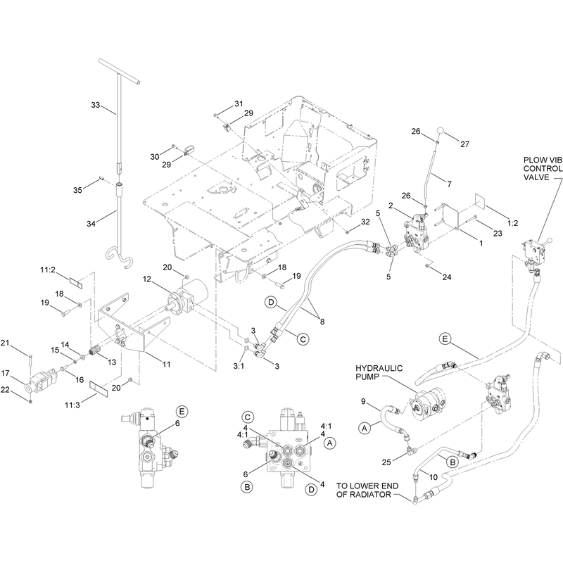 Hydro Valve and Plumbing Assembly