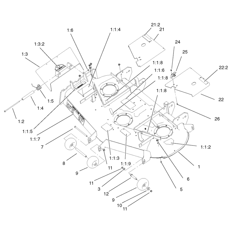 Deck Deflector and Roller Assembly