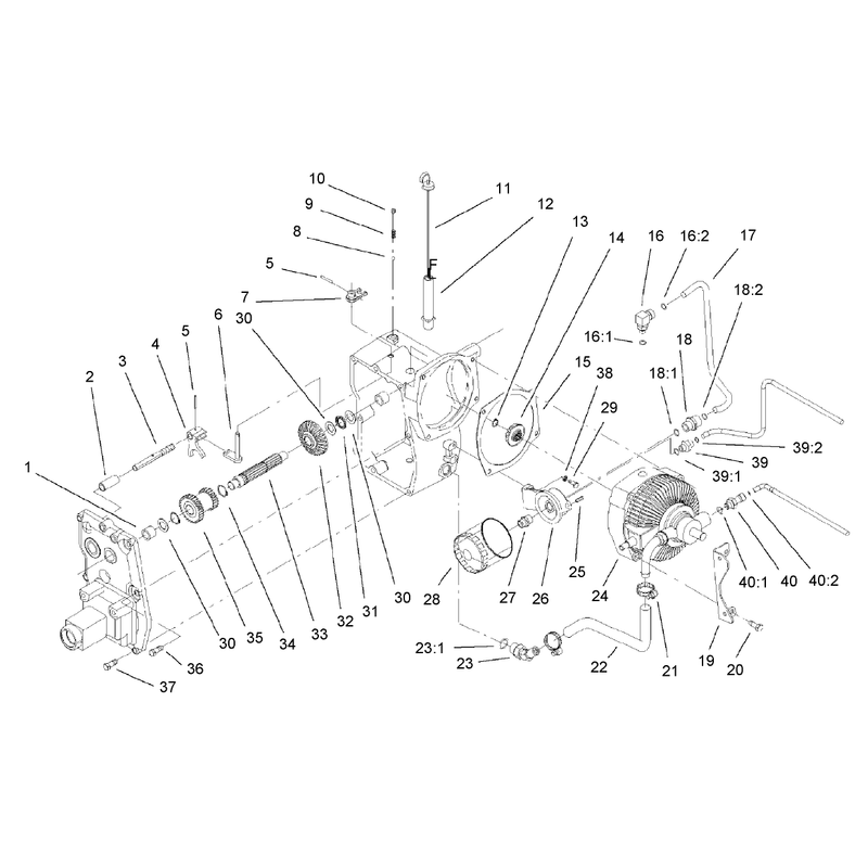 Hydro Trans Axle Housing Assembly