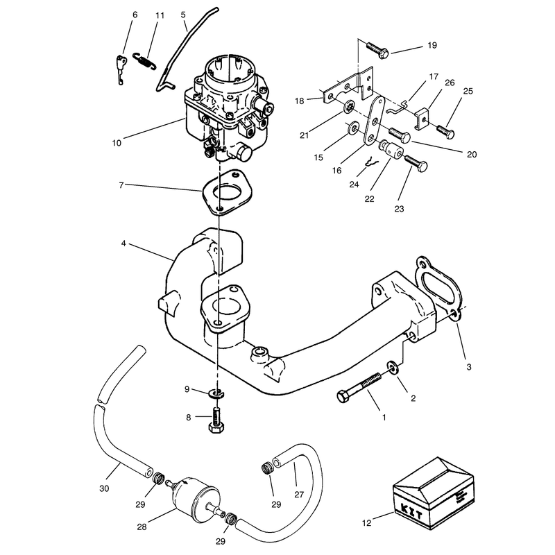 Carburetor and Intake Manifold Assembly