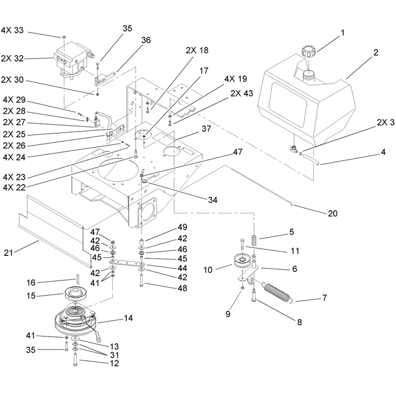 Fuel Tank Hydro Pump and Power Take Off Assembly