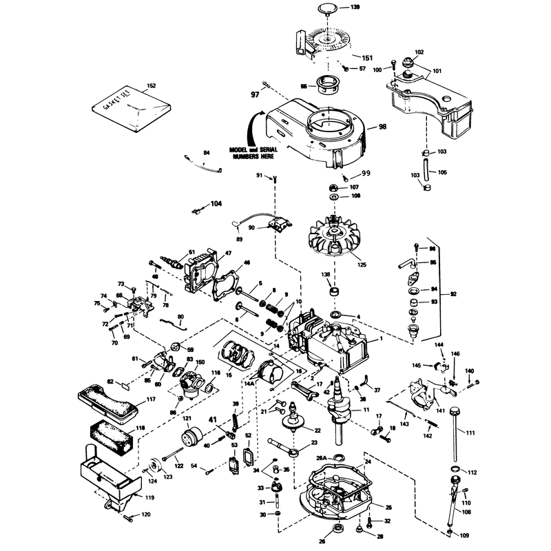 Engine Tecumseh Model No Tvs100-44012b