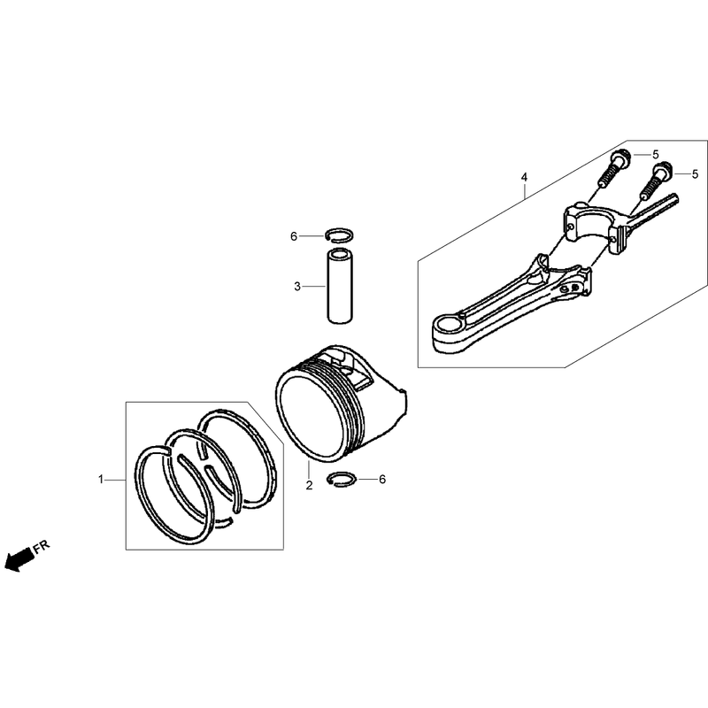 Piston and Connecting Rod Assembly Honda GSV190LA-A3T