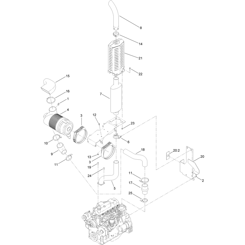 Air Cleaner and Exhaust Assembly