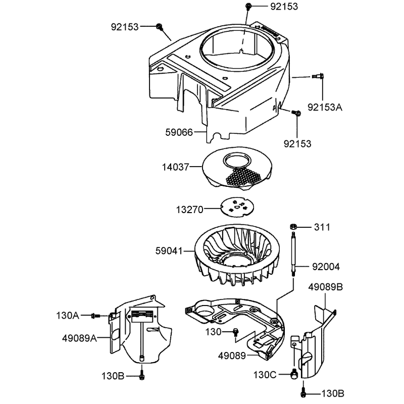 Cooling Equipment Assembly Kawasaki FH541V-AS27