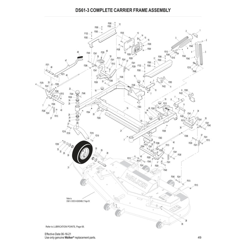 DS61-3 COMPLETE CARRIER FRAME ASSEMBLY