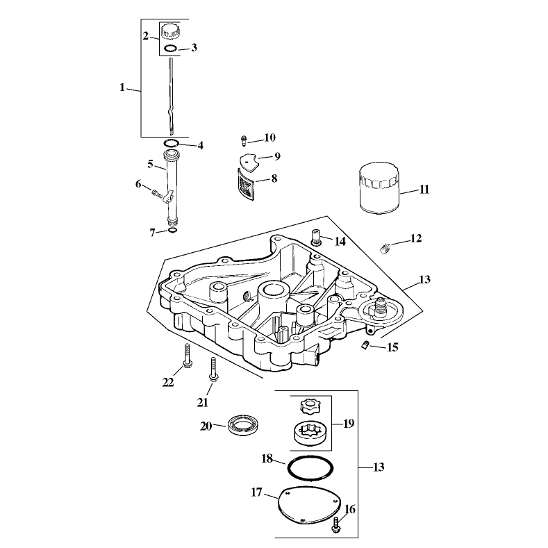 Oil Pan and Lubrication Assembly Kohler CV15T-41608