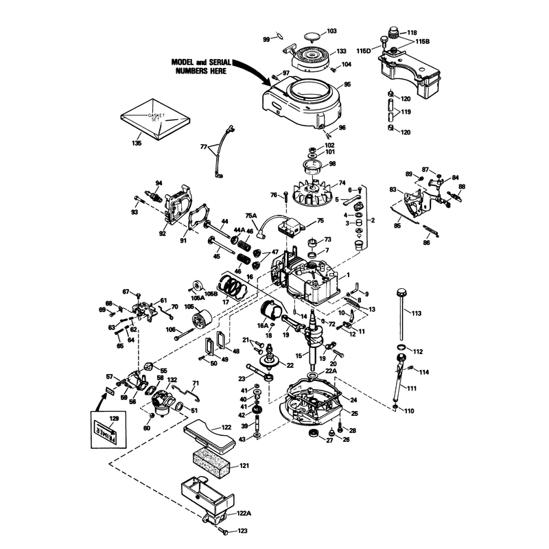 Engine Tecumseh Model Tvs100-44021b