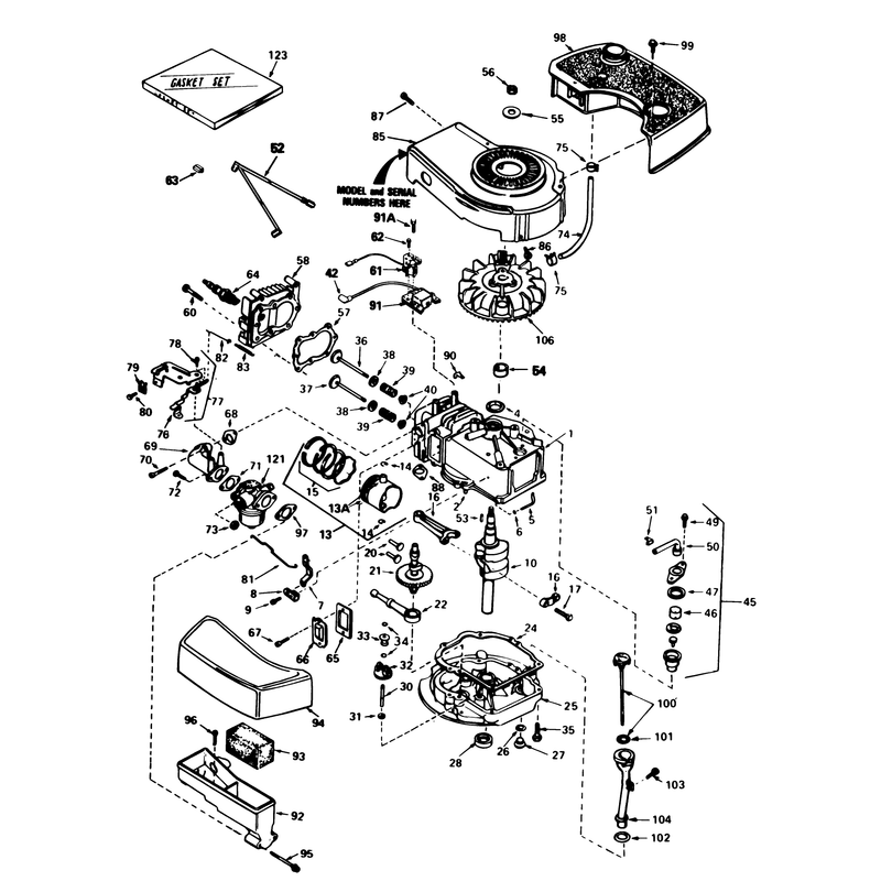 Engine Tecumseh Model No Tnt 100-10084e