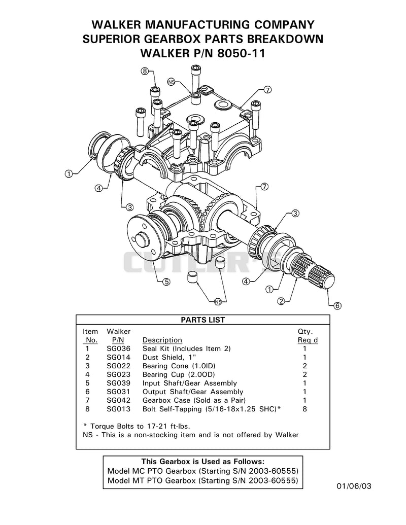 8050-11 PTO Gearbox Flange Pulley