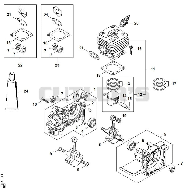 Crankcase, Cylinder