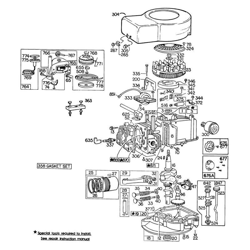 Engine Briggs and Stratton Model 110908-0492-01