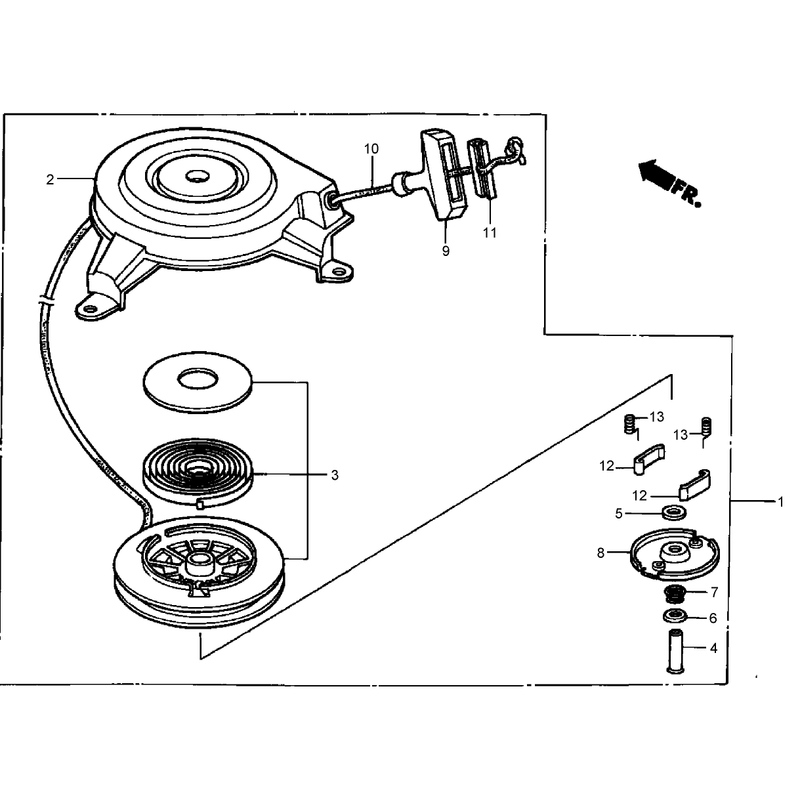 Recoil Starter Assembly Honda GXV160A1-T1AH