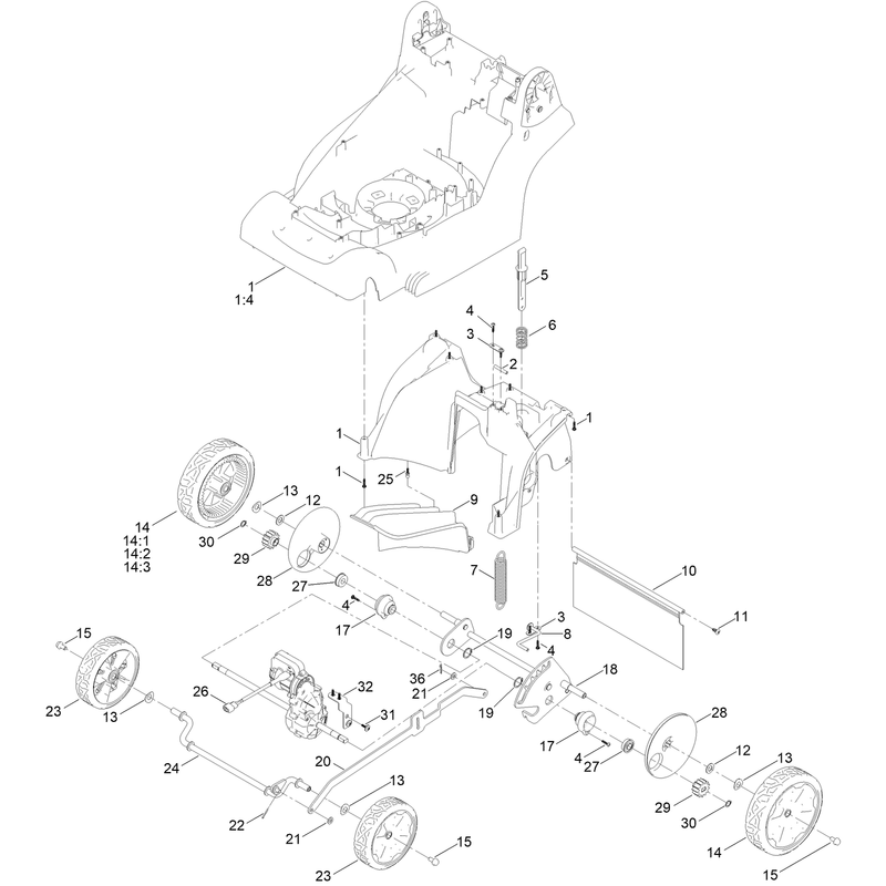 Traction and Height of Cut Assembly