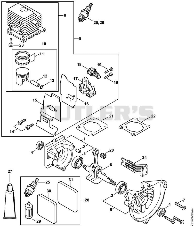 Crankcase, Cylinder