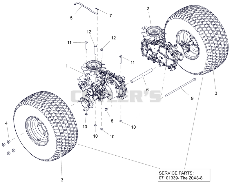 Rear Tires and Transaxles - 42"