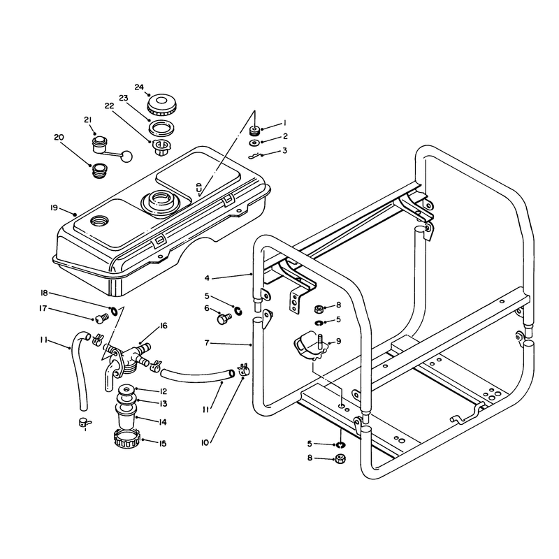 Fuel Tank and Frame Assembly