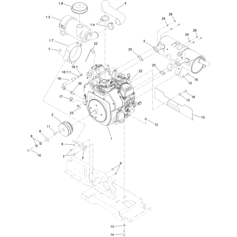 Engine Muffler and Air Cleaner Assembly