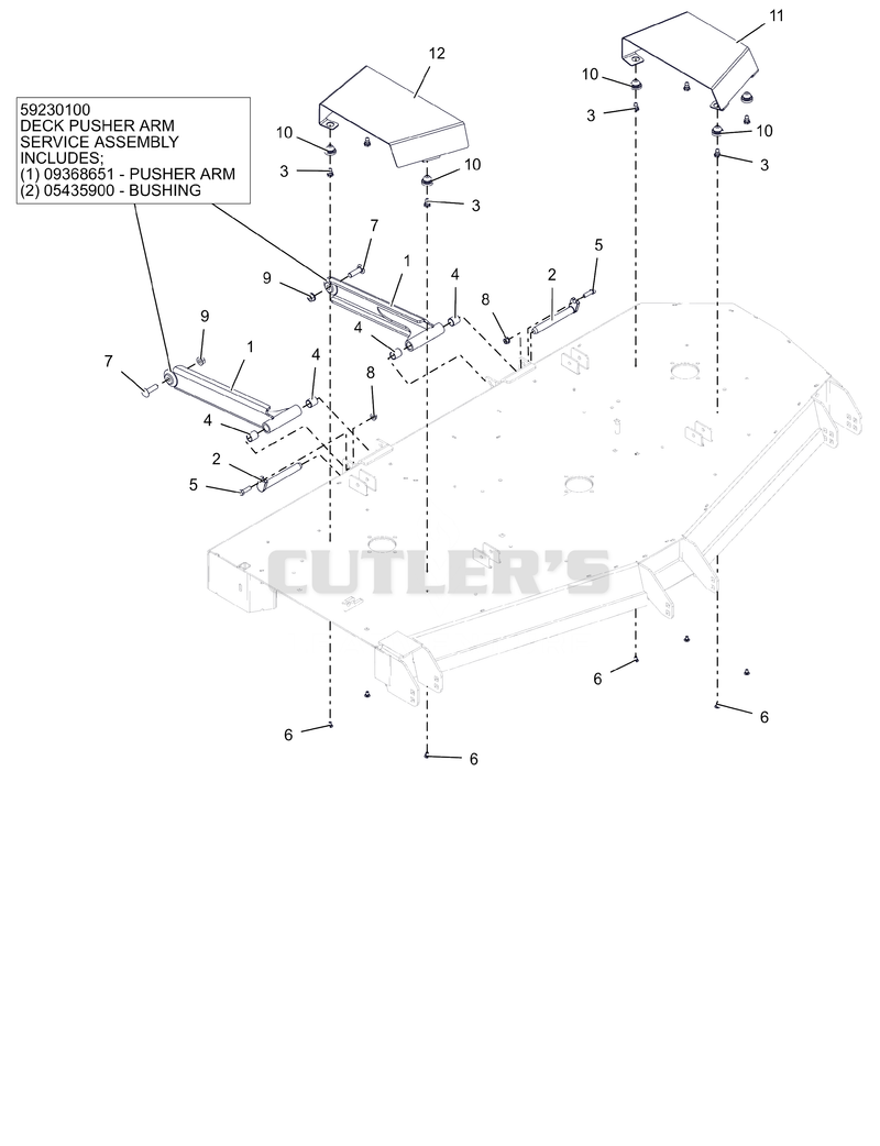 Deck Stabilizer Arms and Belt Guides - 72"