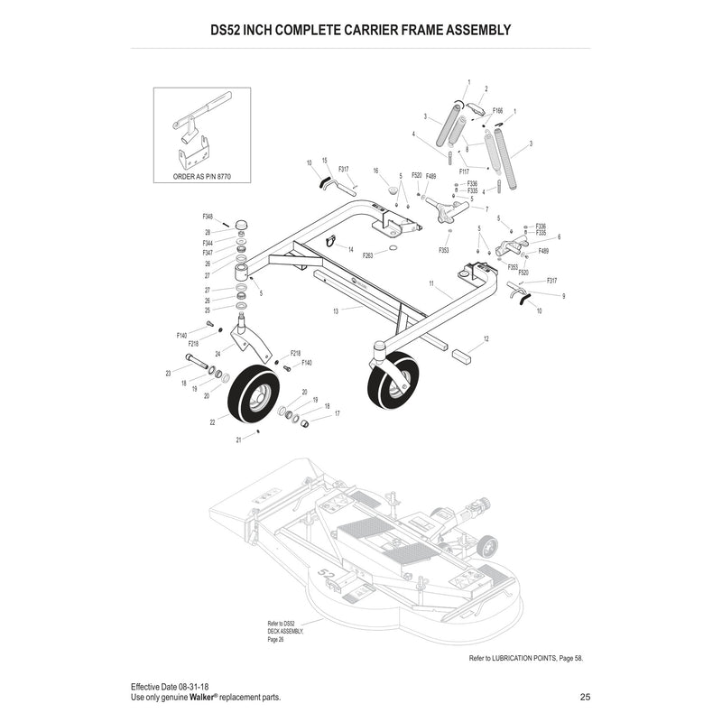 DS52 INCH COMPLETE CARRIER FRAME ASSEMBLY