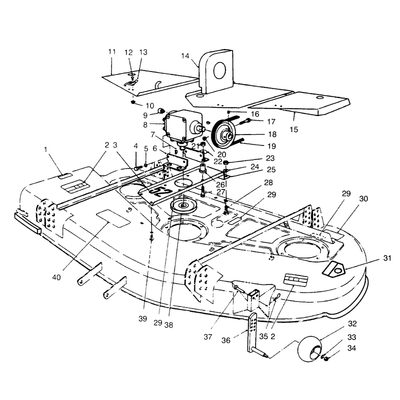 Deck Covers Gear Box Gage and Wheel
