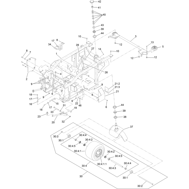 Caster Wheel and Frame Assembly