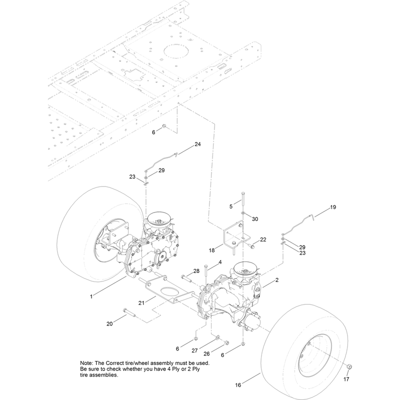 Hydro Transaxle Drive and Rear Wheel Assembly
