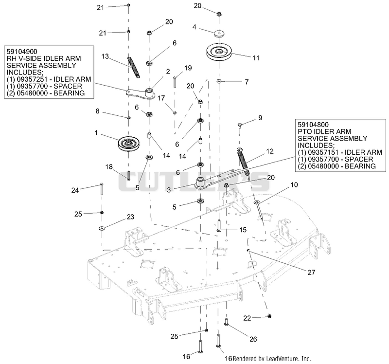 Idlers And Sheaves - 52-Inch Deck