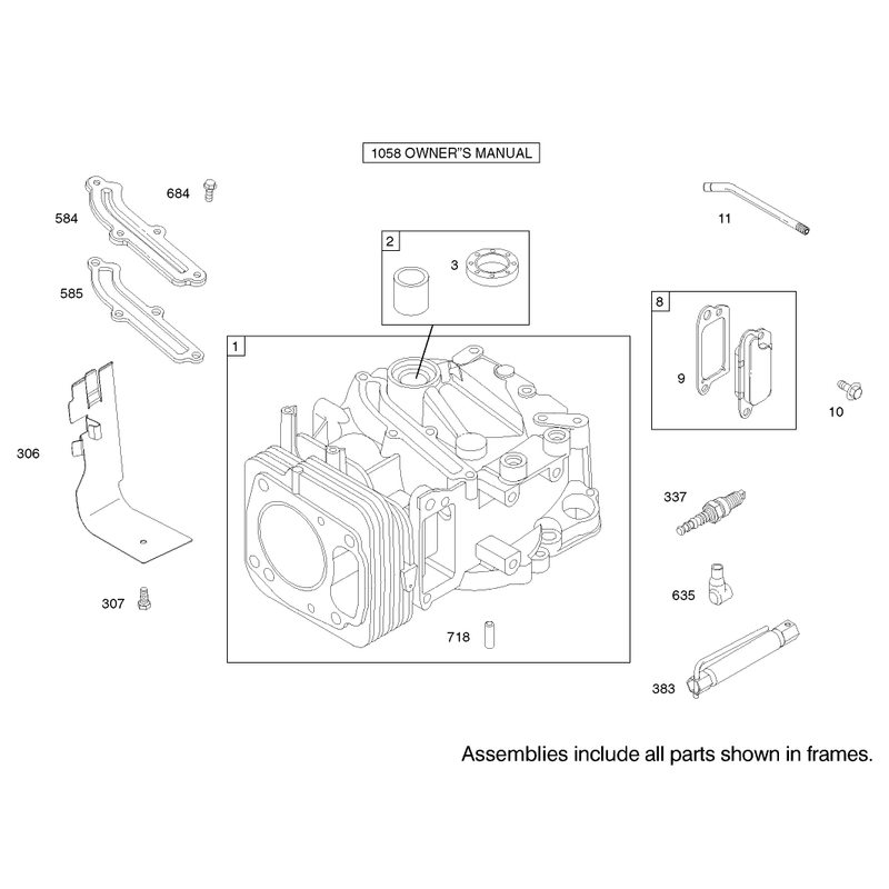 Cylinder Assembly Engine Briggs and Stratton Model 122607-0118-E1