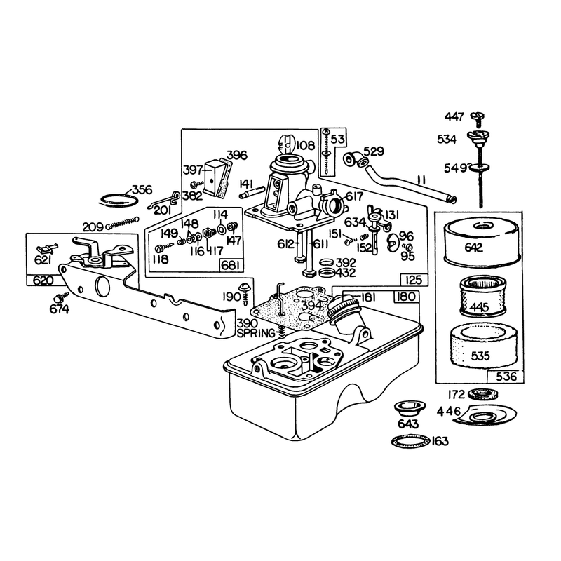 Carburetor Assembly Model No 110908-0380-02