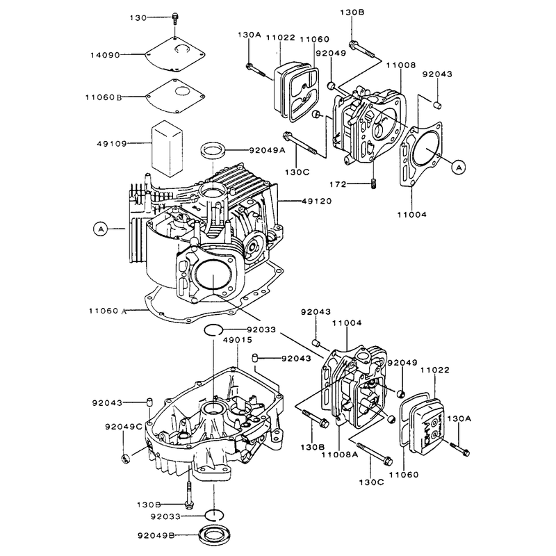 Cylinder Crankcase Assembly Continued Kawasaki FH500V-AS29