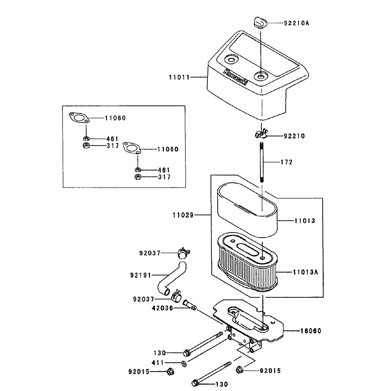 Air FilterMuffler Assembly Kawasaki FH680V-CS10