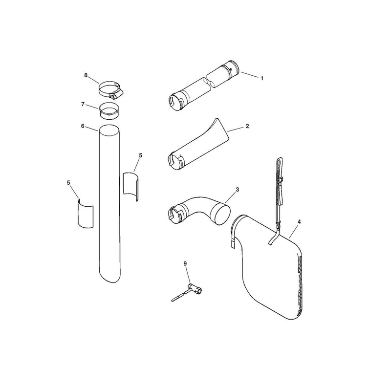 BLOWER PIPES, DUST BAG, TOOLS