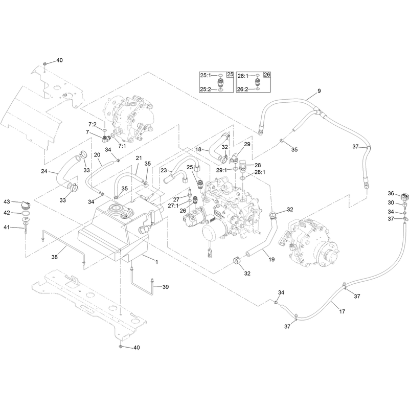 Hydraulic Tank and Hose Assembly