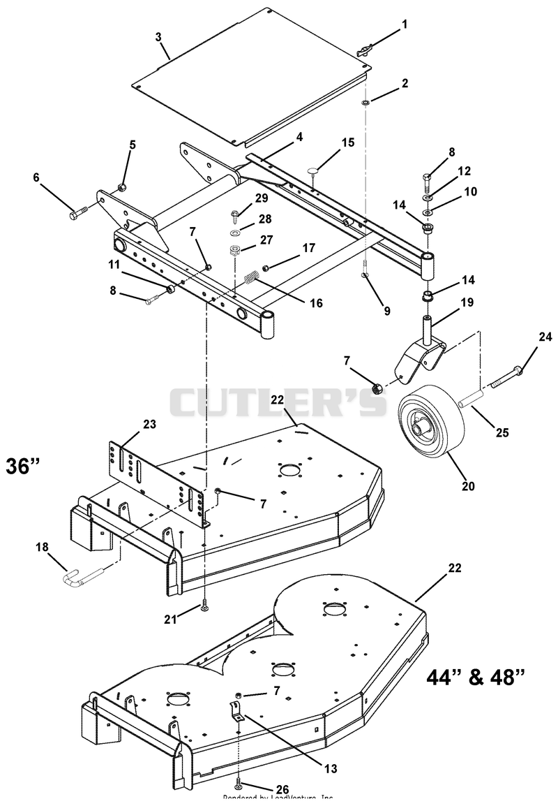 36", 44" And 48" Fixed Deck And Mower Frame