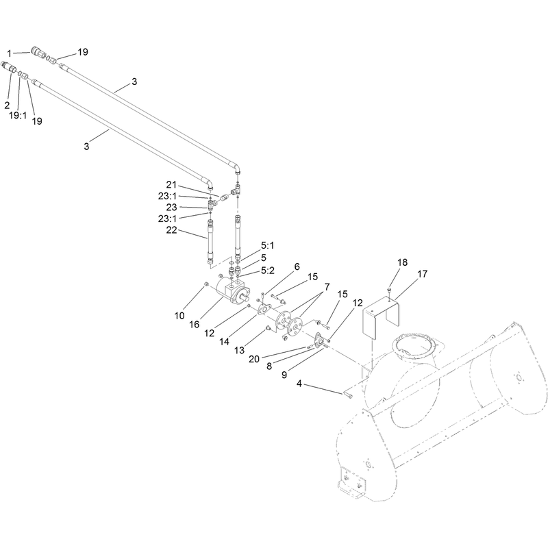 Hydraulic Hose and Motor Assembly