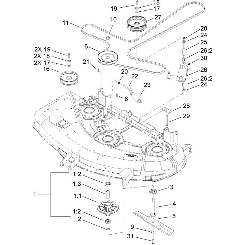 44in Deck Belt Drive Assembly