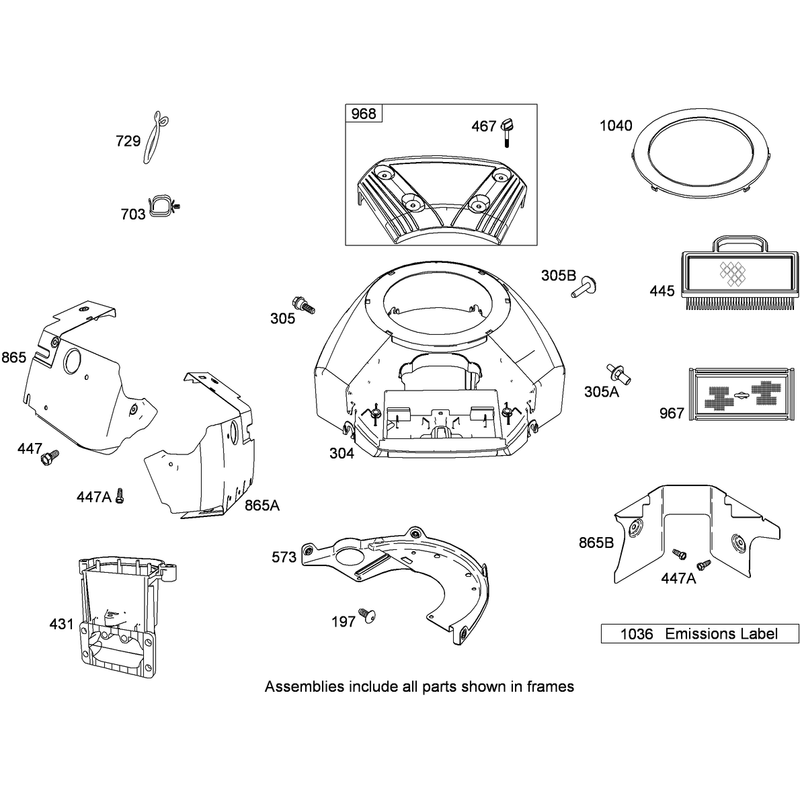 Blower Housing Assembly Briggs and Stratton 407777-0550-E1