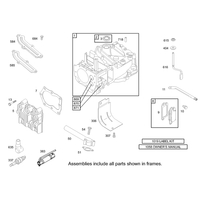 Cylinder Assembly Engine Briggs and Stratton Model 123K02-0114-E1