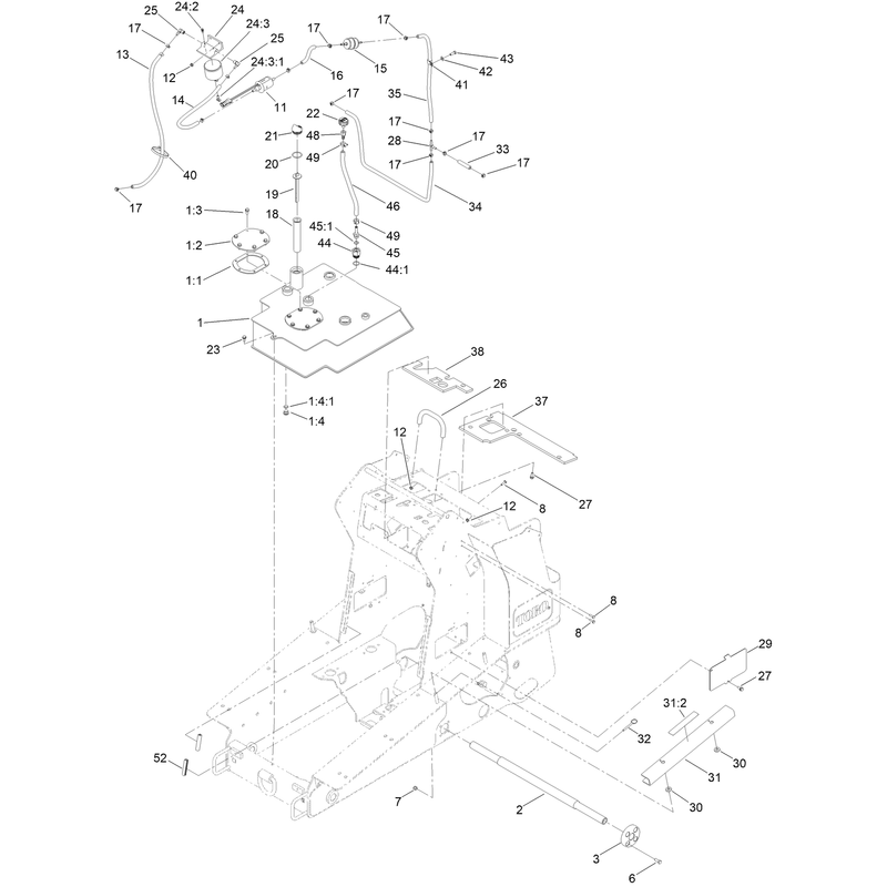 Hydraulic Tank and Track Shaft Assembly