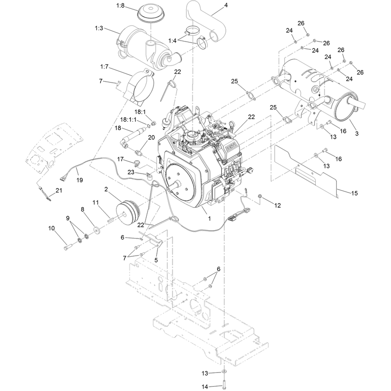 Engine Muffler and Air Cleaner Assembly