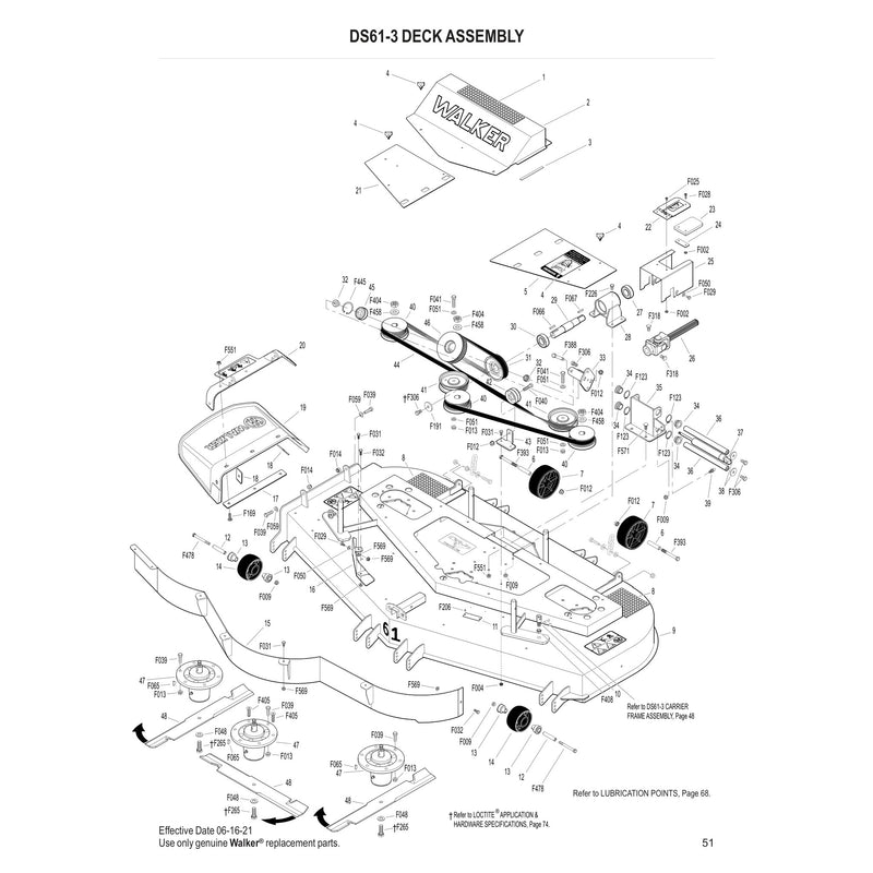 DS61-3 DECK ASSEMBLY