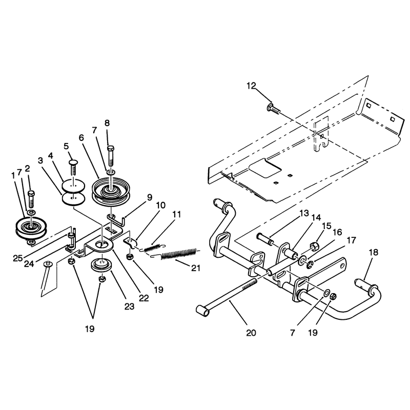 Idler and Pedal Shaft Assembly